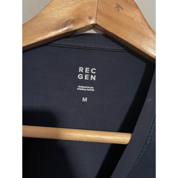 REC GEN Mens T Shirt Medium Navy Stretch Crew Neck Short Sleeve Casual Modern - Picture 2 of 7